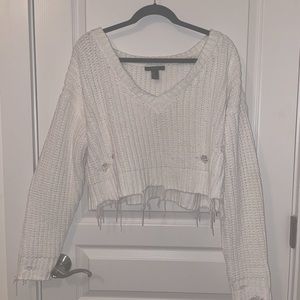 Distressed chunky sweater